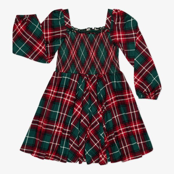Fireside Plaid Smocked Dress