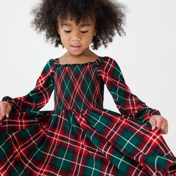 Fireside Plaid Smocked Dress