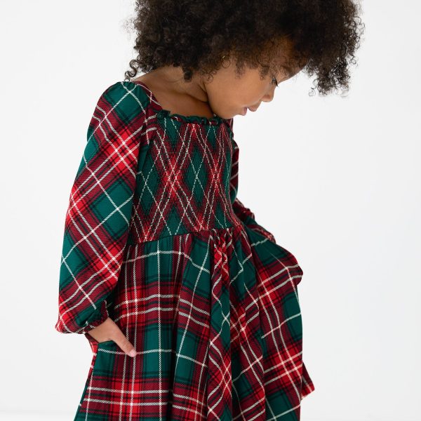 Fireside Plaid Smocked Dress