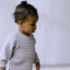 Infant & Toddler Boys Gray Heather Striped Sweater with Pocket