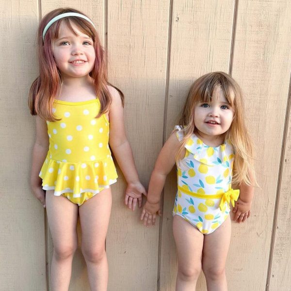 Baby & Toddler Girls UPF 50+ Lemon Squeeze One-Piece Swimsuit With Ruffle