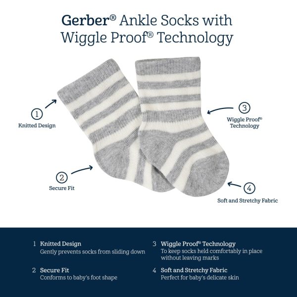 8-Pack Baby Neutral Southwest Jersey Wiggle Proof? Socks