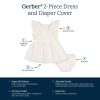 2-Piece Baby & Toddler Girls Ivory Gauze Dress & Diaper Cover Set