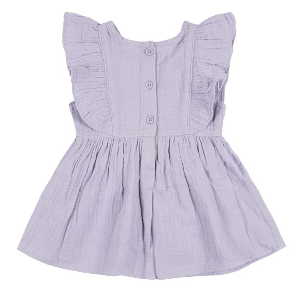 2-Piece Baby & Toddler Girls Purple Gauze Dress & Diaper Cover Set