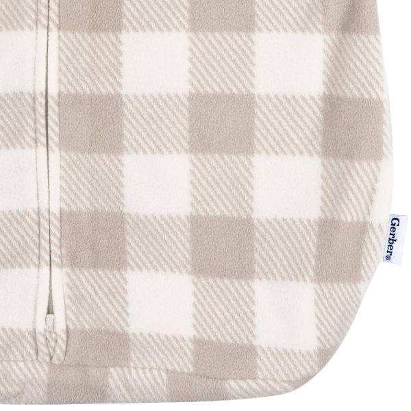 Baby Neutral Grey Plaid Wearable Blanket