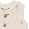 Baby Boys Beige Sailboat Sleeveless Romper