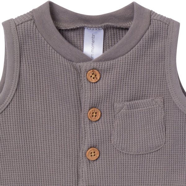 Baby Boys Medium Grey Sleeveless Romper