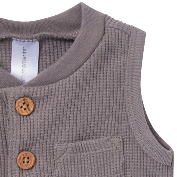 Baby Boys Medium Grey Sleeveless Romper