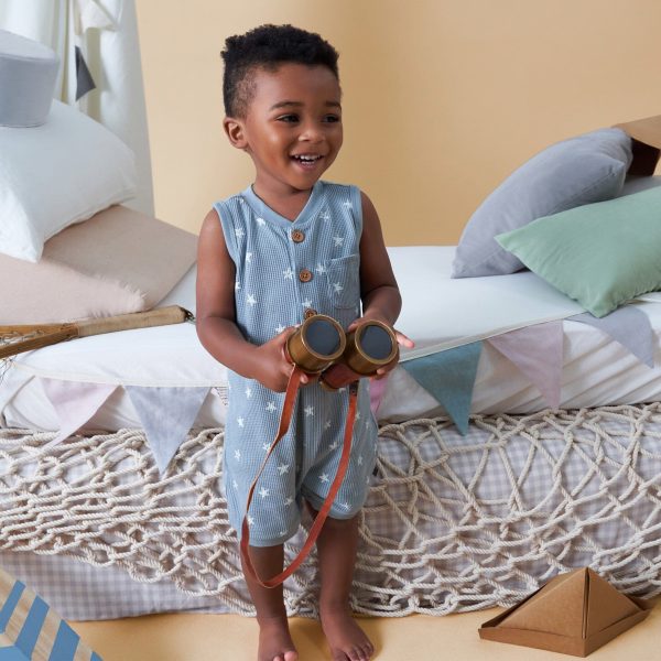 Baby Boys Teal Starfish Sleeveless Romper