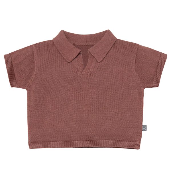 2-Piece Baby Boys Brown Johnny Collar Sweater Knit Set
