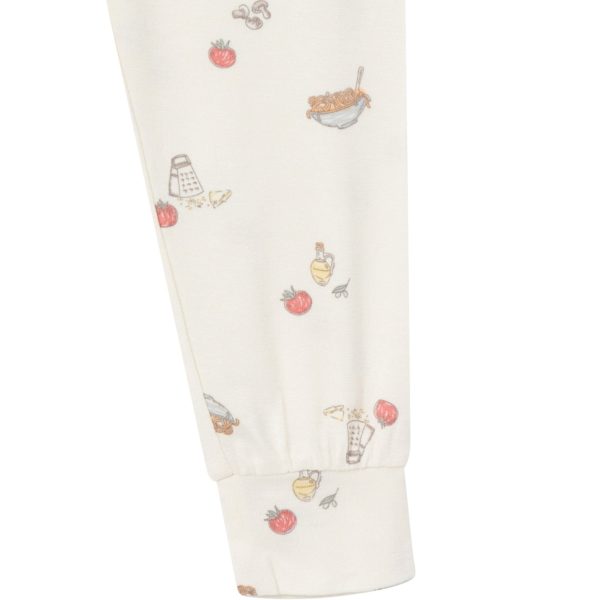 4-Piece Infant & Toddler Neutral Pasta Dinner Snug Fitting Pajamas