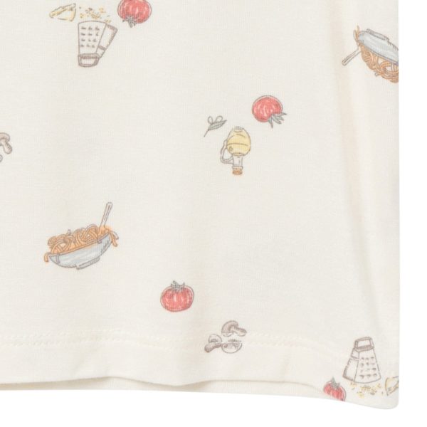 4-Piece Infant & Toddler Neutral Pasta Dinner Snug Fitting Pajamas