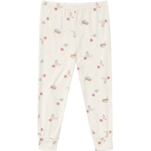 4-Piece Infant & Toddler Neutral Pasta Dinner Snug Fitting Pajamas
