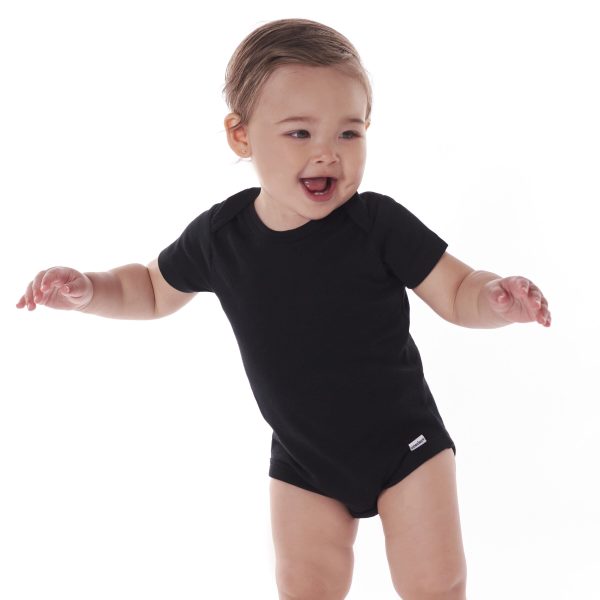 5-Pack Baby Black Premium Short Sleeve Onesies? Bodysuits