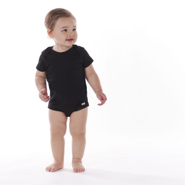 5-Pack Baby Black Premium Short Sleeve Onesies? Bodysuits