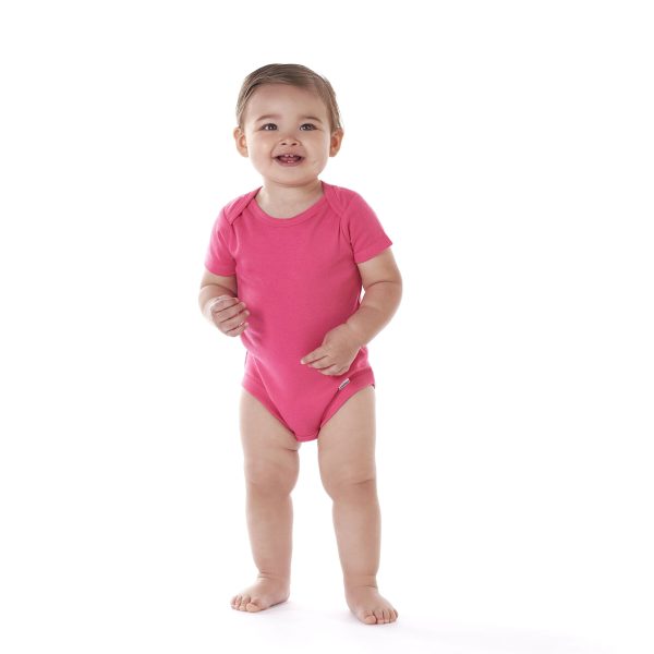 5-Pack Baby Hot Pink Premium Short Sleeve Onesies? Bodysuits