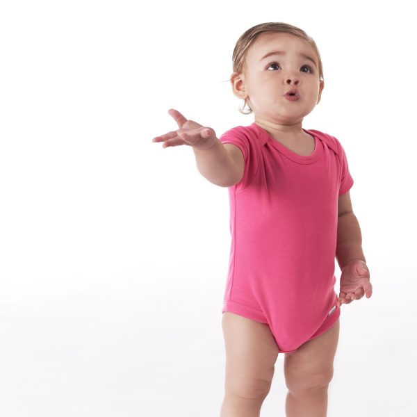 5-Pack Baby Hot Pink Premium Short Sleeve Onesies? Bodysuits