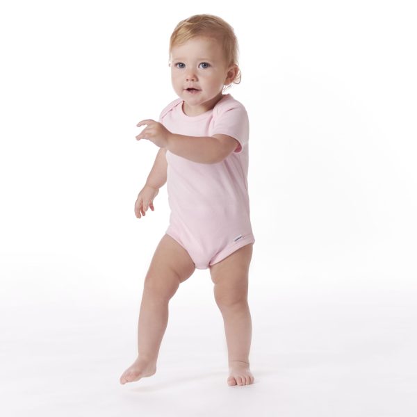 5-Pack Baby Light Pink Premium Short Sleeve Onesies? Bodysuits