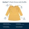 Infant and Toddler Girls Yellow Dots Dress with Ruffle