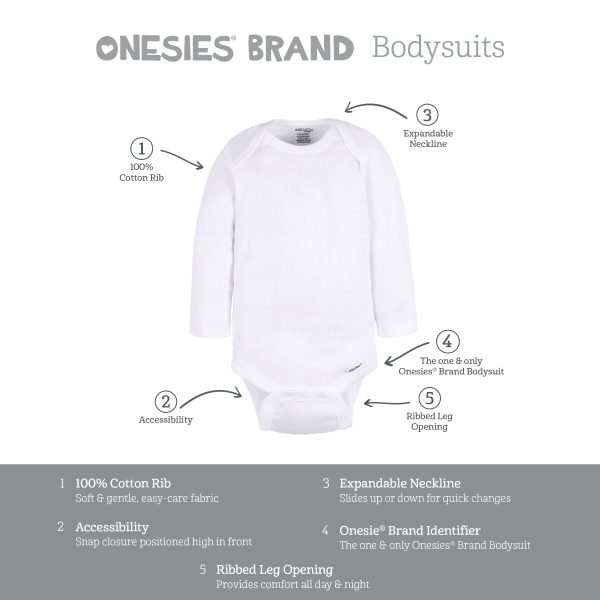 6-Pack Baby Boys Food Long Sleeve Onesies? Bodysuits