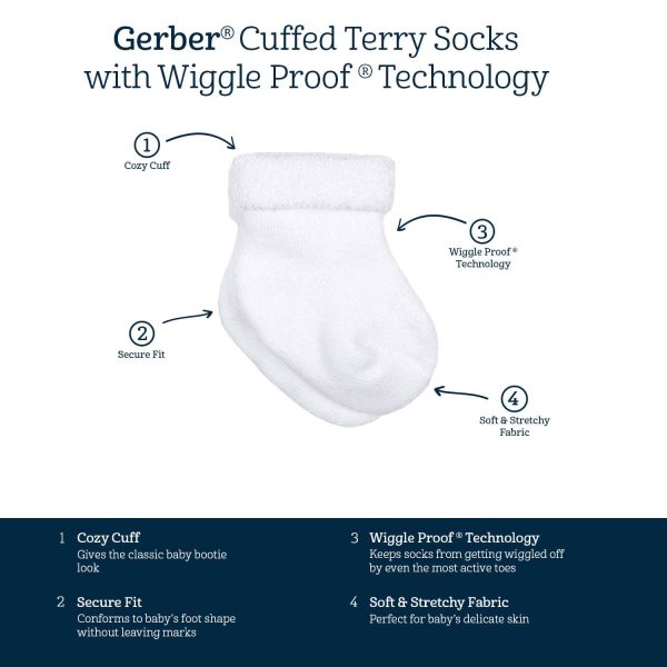 12-Pack Baby Neutral Happy Veggies Terry Wiggle Proof? Socks