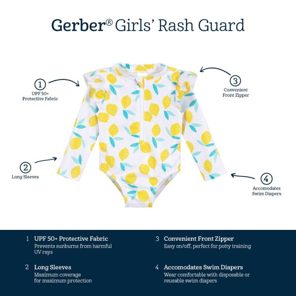 Baby & Toddler Girls UPF 50+ Lemon Squeeze Rash Guard
