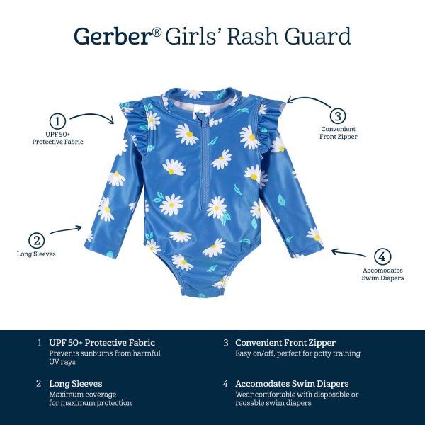 Baby & Toddler Girls UPF 50+ Darling Daisy Rash Guard