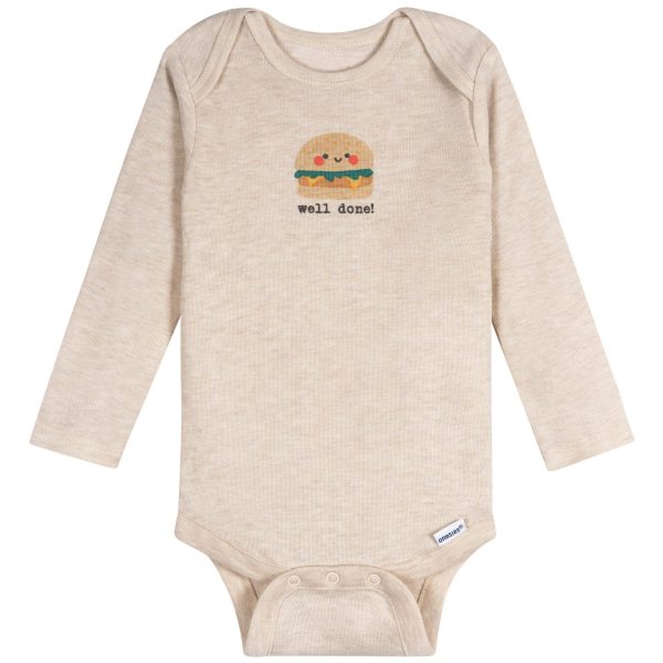 6-Pack Baby Boys Food Long Sleeve Onesies? Bodysuits
