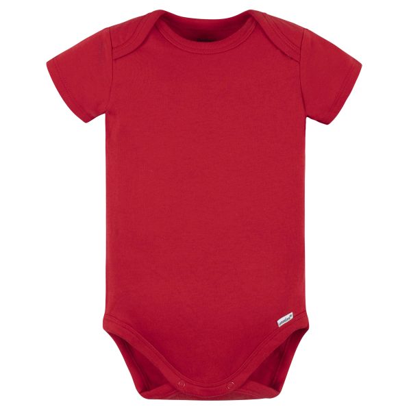 5-Pack Baby Red Premium Short Sleeve Onesies? Bodysuits