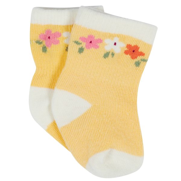 12-Pack Baby & Toddler Girls Floral Fox Jersey Crew Wiggle Proof? Socks