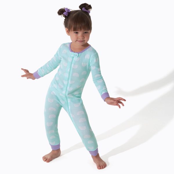 3-Pack Baby & Toddler Girls Rainbow Floral Snug Fit Footless Pajamas