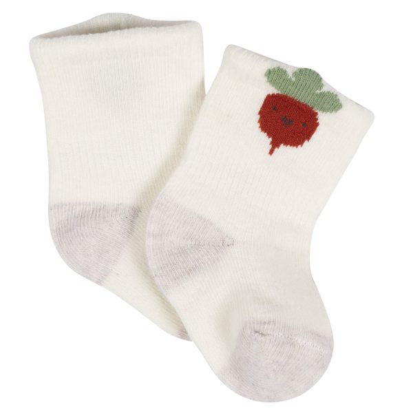 8-Pack Baby Neutral Happy Veggies Jersey Wiggle Proof? Socks