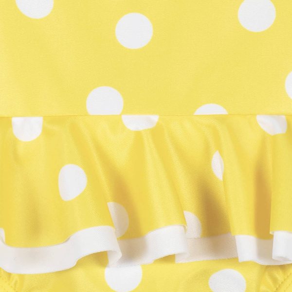 Baby & Toddler Girls UPF 50+ Yellow Dots One-Piece Swimsuit