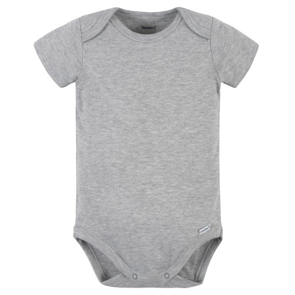 5-Pack Baby Heather Grey Premium Short Sleeve Onesies? Bodysuits