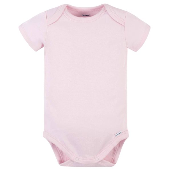 5-Pack Baby Light Pink Premium Short Sleeve Onesies? Bodysuits