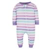 3-Pack Baby & Toddler Girls Rainbow Floral Snug Fit Footless Pajamas