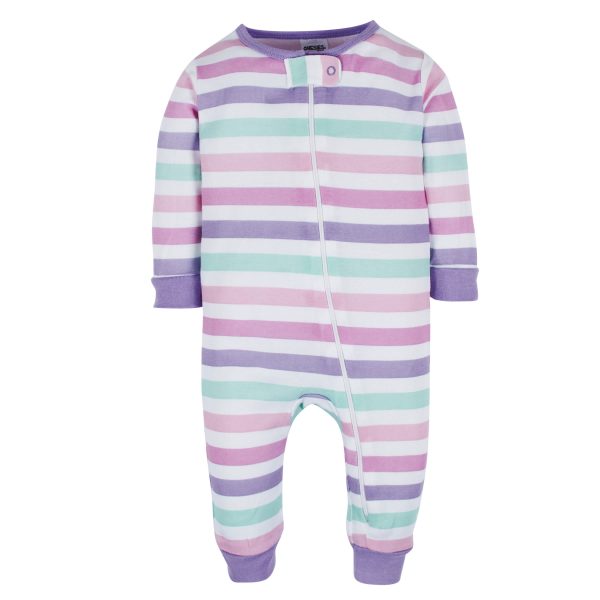 3-Pack Baby & Toddler Girls Rainbow Floral Snug Fit Footless Pajamas