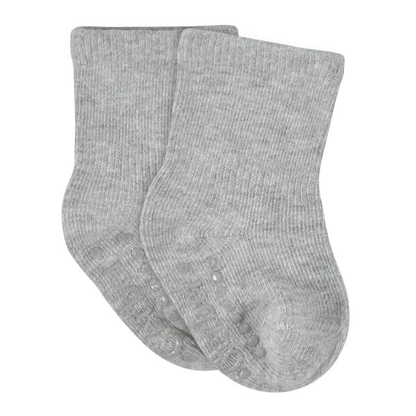 8-Pack Baby & Toddler Gray Heather Wiggle Proof? Jersey Crew Socks