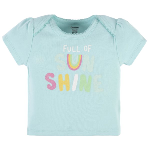 4-Piece Baby Girls Dots Of Rainbows Onesies? Bodysuit, Tee, Skort & Pant Set