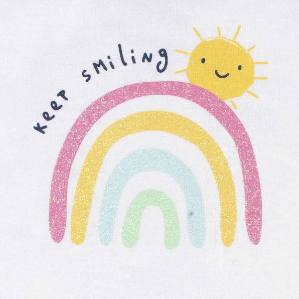 4-Piece Baby Girls Dots Of Rainbows Onesies? Bodysuit, Tee, Skort & Pant Set