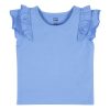 2-Pack Infant & Toddler Girls Blue Double Ruffle Tops