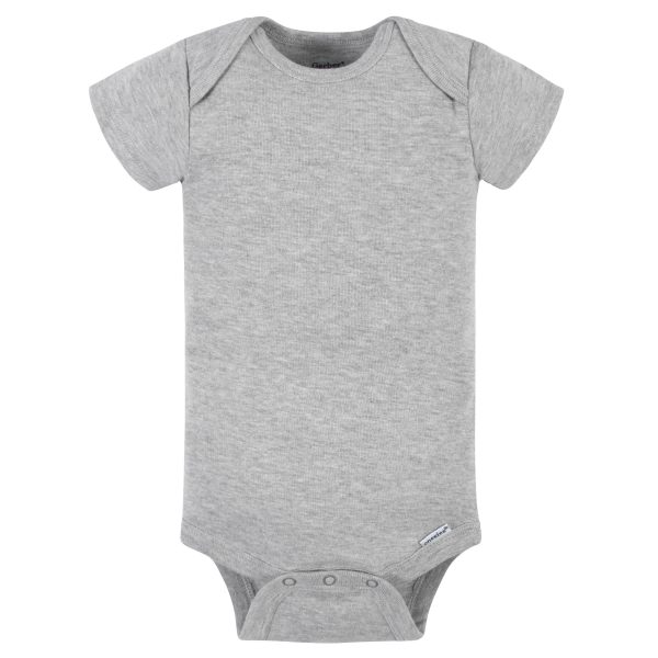 5-Pack Baby Neutral Gray Heather Ribbed Onesies? Bodysuits