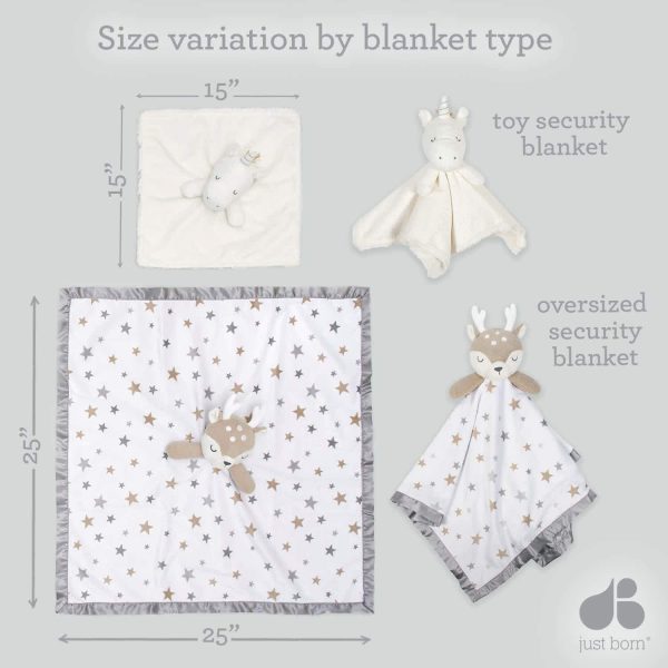 Embroidered Elephant Baby Neutral Security Blanket