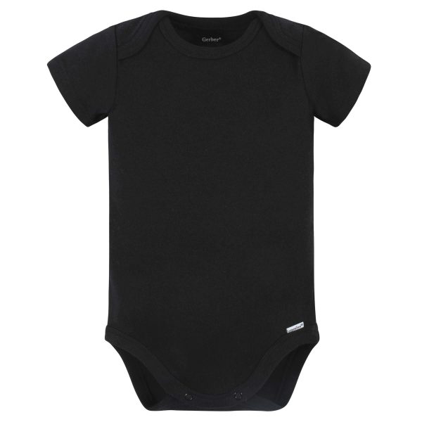 5-Pack Baby Black Premium Short Sleeve Onesies? Bodysuits