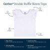 2-Pack Infant & Toddler Girls Pink & White Double Ruffle Tops
