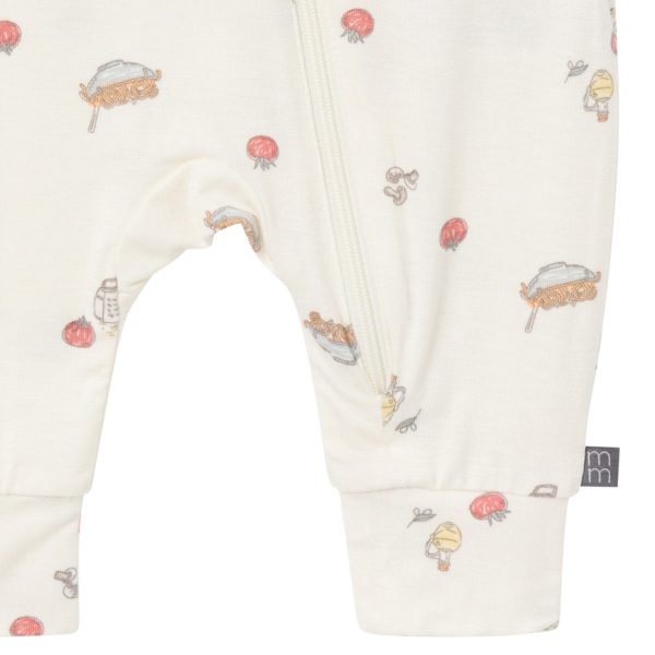 2-Pack Baby Neutral Pasta Dinner Zip Front Rompers