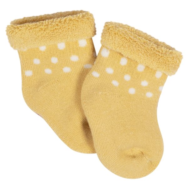 12-Pack Baby Girls Golden Floral Terry Wiggle Proof? Socks