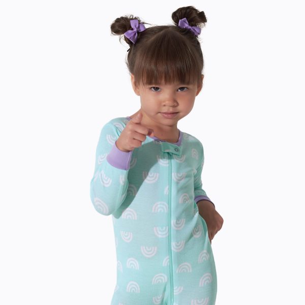 3-Pack Baby & Toddler Girls Rainbow Floral Snug Fit Footless Pajamas