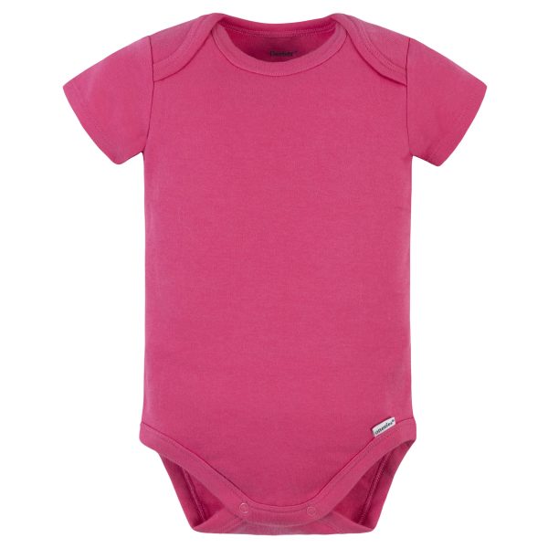 5-Pack Baby Hot Pink Premium Short Sleeve Onesies? Bodysuits