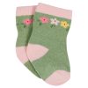12-Pack Baby & Toddler Girls Floral Fox Jersey Crew Wiggle Proof? Socks